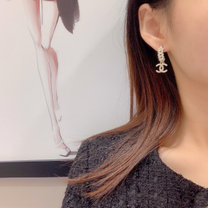 Chanel Crystals CC Wheat Earrings