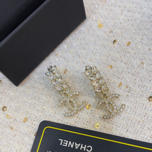 Chanel Crystals CC Wheat Earrings