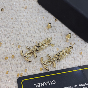 Chanel Crystals CC Wheat Earrings