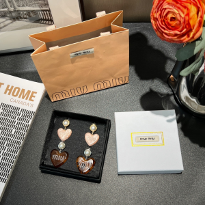 Miu Miu Heart Pendant Earrings
