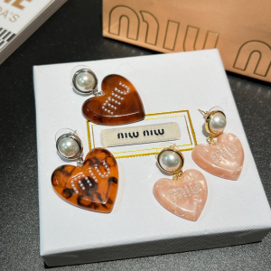 Miu Miu Heart Pendant Earrings