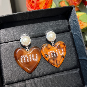 Miu Miu Heart Pendant Earrings