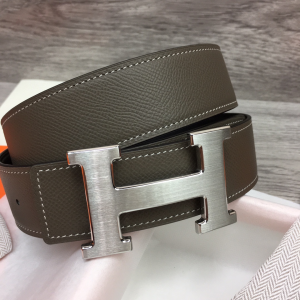 Hermes Constance H Leather Belt Gray 38MM