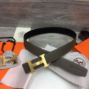 Hermes Constance H Leather Belt Gray 38MM