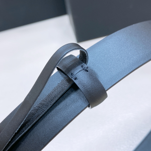 Chanel CC Logo Leather Belt Black 30MM