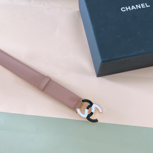 Chanel CC Logo Leather Belt Pink 30MM