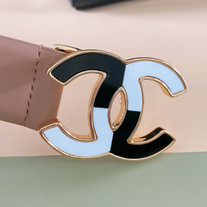 Chanel CC Logo Leather Belt Pink 30MM