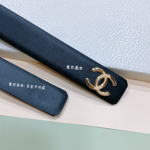 Chanel Leather Belt Black 20MM