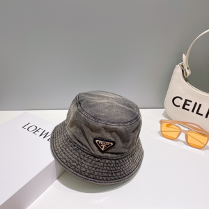 Prada Denim Black Bucket Hat