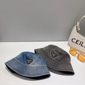Prada Denim Black Bucket Hat