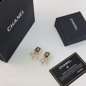 Chanel Crystals CC Gold Earrings