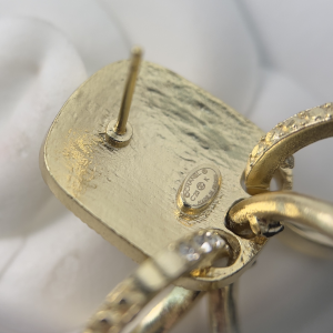 Chanel Crystals CC Gold Earrings