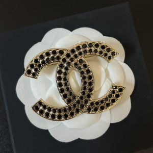 Chanel Black Diamonds CC Log Brooch