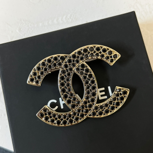 Chanel Black Diamonds CC Log Brooch