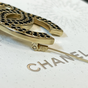 Chanel Black Diamonds CC Log Brooch