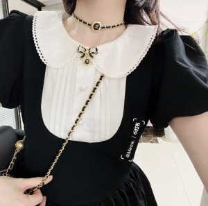 Chanel CC Bowknot Leather Brooch