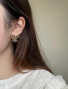 Chanel CC Bowknot Leather Earrings