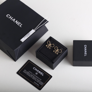 Chanel CC Bowknot Leather Earrings
