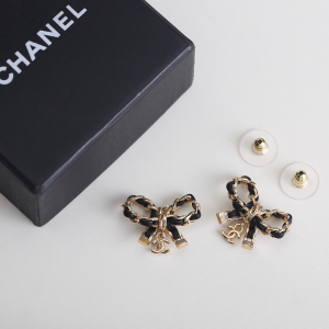 Chanel CC Bowknot Leather Earrings