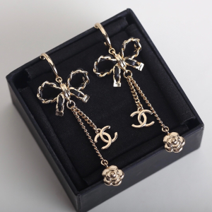 Chanel CC Bowknot Leather Earrings