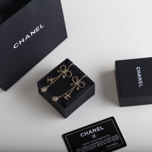 Chanel CC Bowknot Leather Earrings