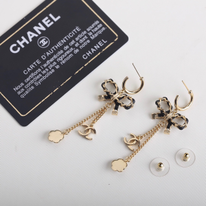 Chanel CC Bowknot Leather Earrings