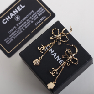 Chanel CC Bowknot Leather Earrings