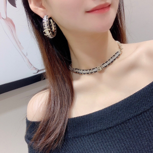 Chanel CC Leather Chain Earrings