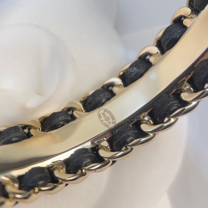 Chanel CC Leather Chain Earrings