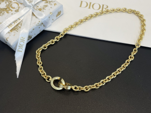 Dior CD Lock Gold Chain Necklaces