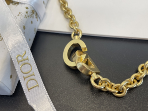 Dior CD Lock Gold Chain Necklaces
