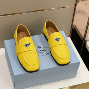 Prada Calf Leather Loafers Yellow