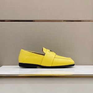 Prada Calf Leather Loafers Yellow
