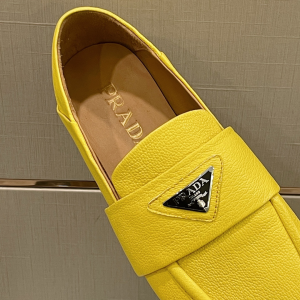 Prada Calf Leather Loafers Yellow