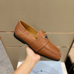 Prada Leather Loafers Brown
