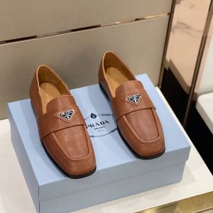 Prada Leather Loafers Brown