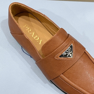 Prada Leather Loafers Brown