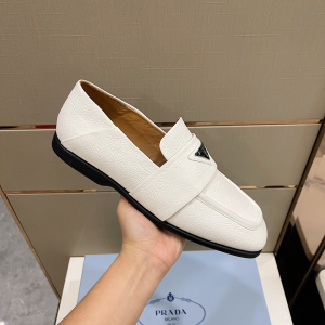 Prada Leather Loafers White