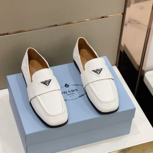 Prada Leather Loafers White