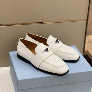 Prada Leather Loafers White