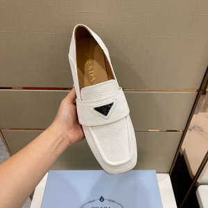 Prada Leather Loafers White