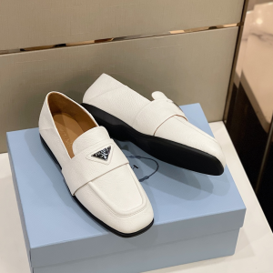 Prada Leather Loafers White