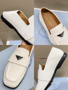 Prada Leather Loafers White