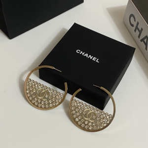 Chanel CC Logo Diamonds Earrings