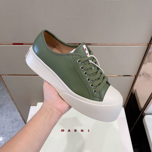 Marni Pablo Leather Low Top Sneakers Green Marni Pablo Leather Low Top Sneakers Green