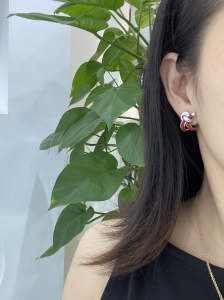 Bottega Veneta Red Earrings