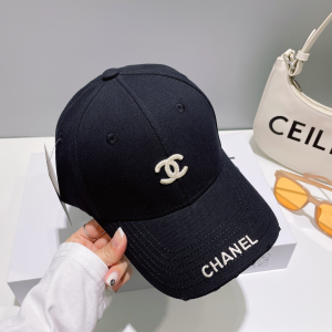 Chanel CC Logo Baseball Cap Hat Black