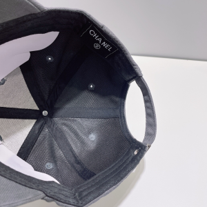 Chanel CC Logo Baseball Cap Hat Gray