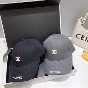 Chanel CC Logo Baseball Cap Hat Gray