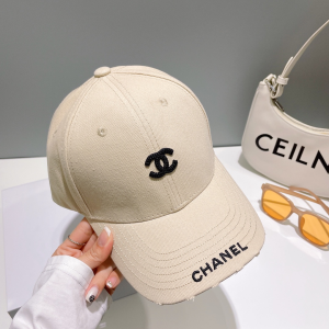 Chanel CC Logo Baseball Cap Hat White